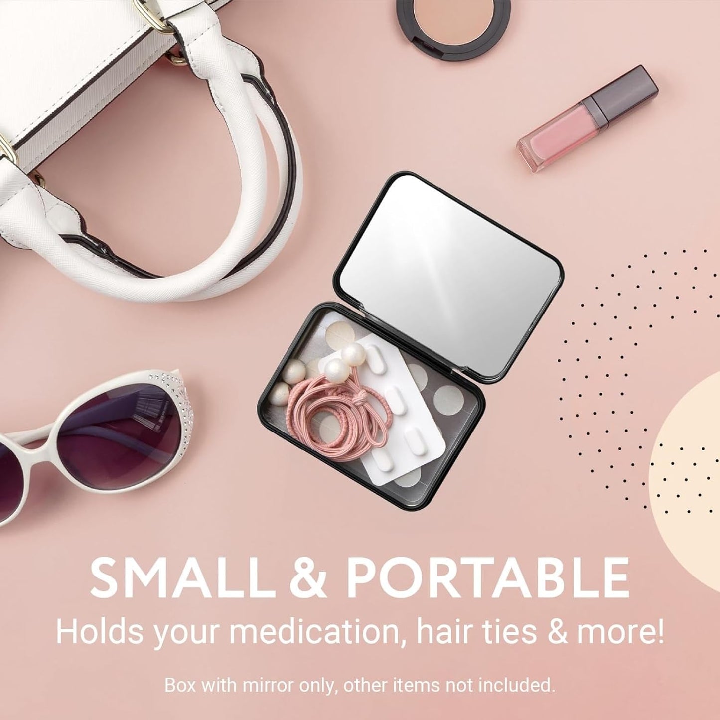 IMPRESA Zit Patches Storage Case - Matte Black Metal - Compact Organizer With Built-In Mirror - Travel-Friendly 2-Pack