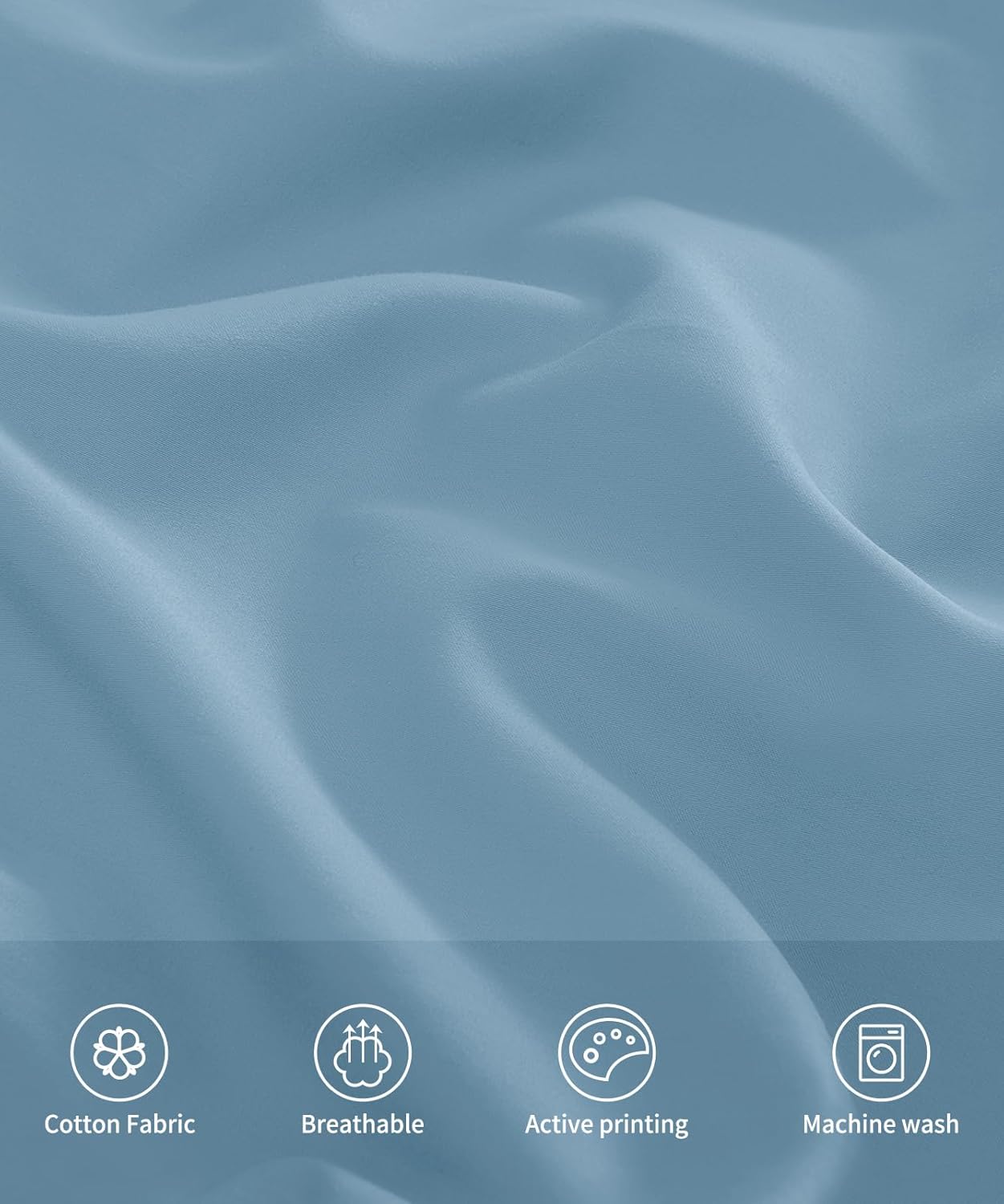 Warmstar Cotton Pillow Cases King Size Set of 2, 600 Thread Count Pillowcases 20x36 Inches, Soft Long Staple Cotton Pillowcases Breathable with Envelope Closure,Placid Blue