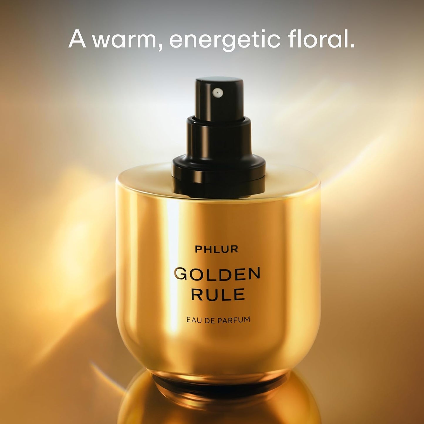 PHLUR Golden Rule Eau de Parfum - Full Size Perfume for Women & Men Fragrance - Fruity Floral Perfume with Mandarin, Pink Pepper, Pear, Jasmine, Coconut Milk, Sandalwood & Vanilla Cream (50mL)