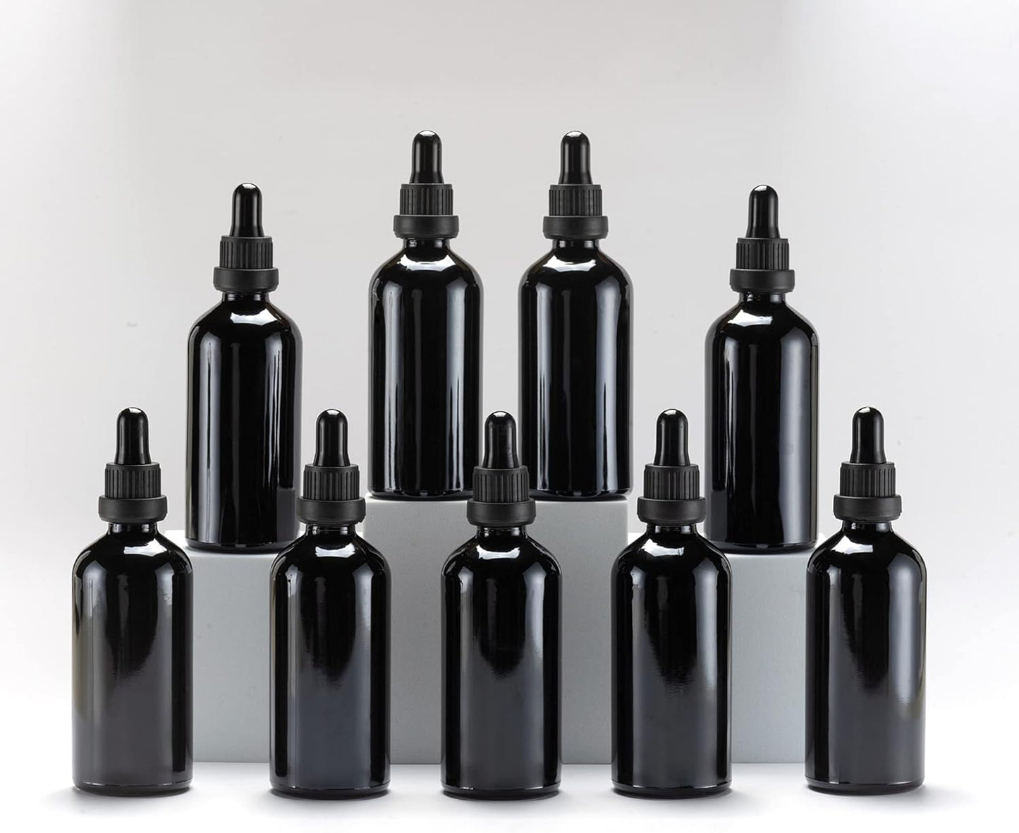 YIZHAO Black Glass Dropper Bottle 4oz, Tincture Bottles with Glass Dropper, for Essential Oils, Aromatherapy, Cosmetic, Laboratory, Pharmacy, Liquids, Travel –9 Pcs