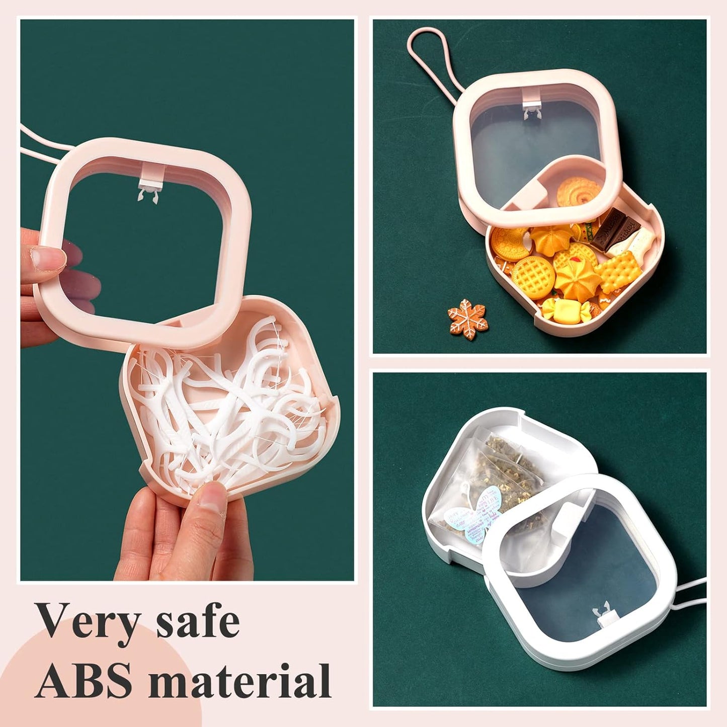 Kathfly 4 Pcs Pink White Hair Tie Organizer Portable Hair Accessory Storage Containers Stackable Tie Bobby Pin Holder Home Cotton Swab Dispenser Accessories Jewelry Organizer Box