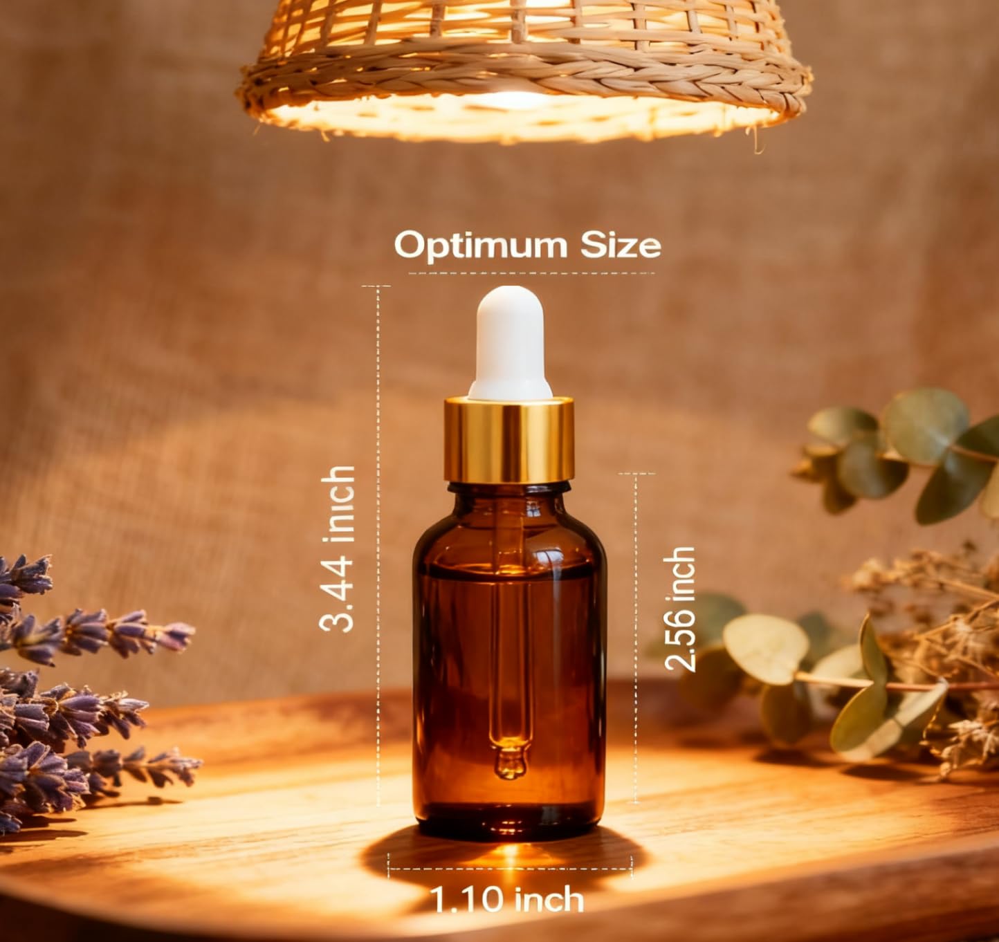 PrettyCare Glass Eye Dropper Bottles 24 Pack, 0.5oz (15ml) Small Amber Empty Thick Bottles with Leakproof Golden Caps - With Labels & Funnels for Storage, Travel, Essential Oils, Tinctures