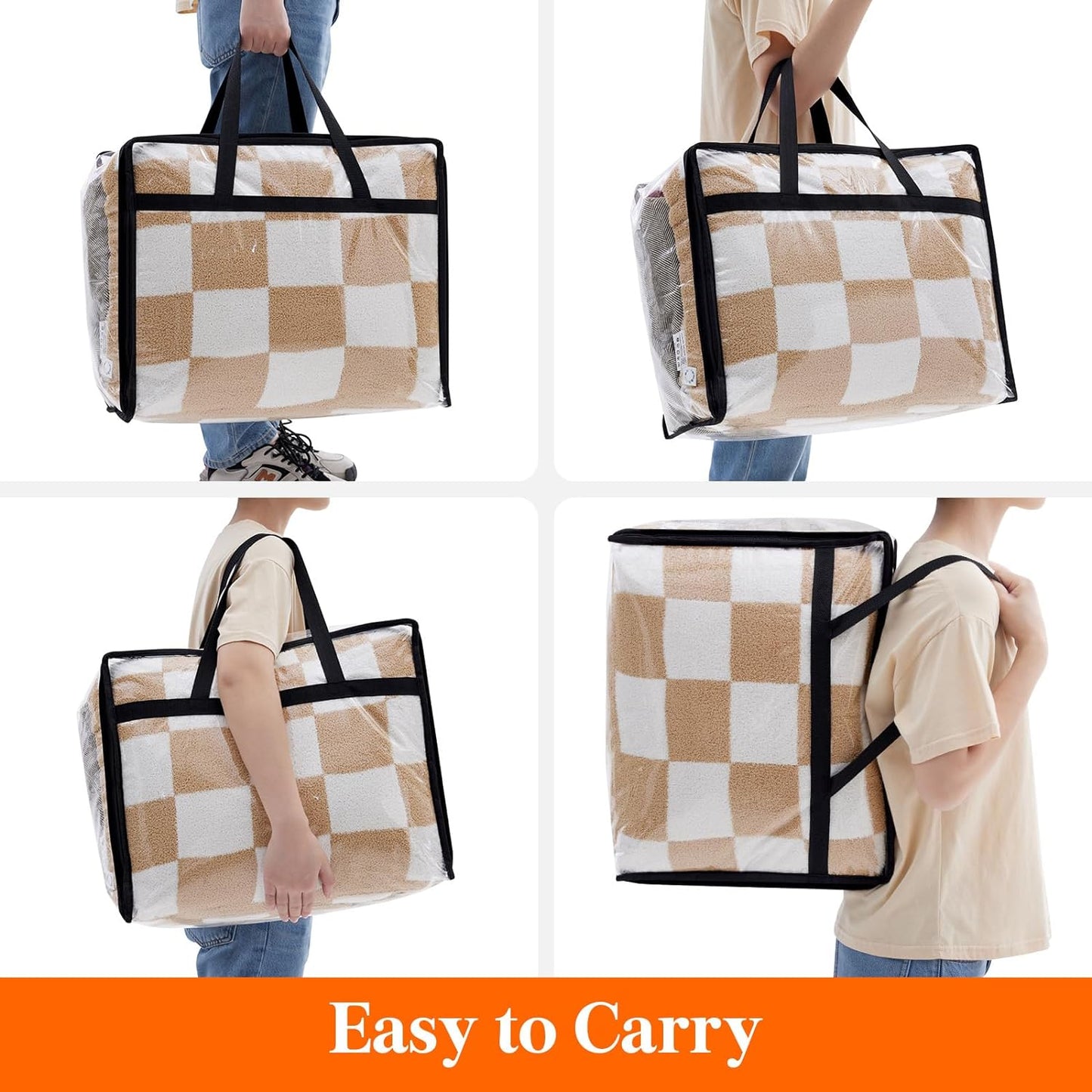 Lifewit 6 Pack Clear Clothes Storage Bags, 40L Plastic Blanket Storage Bag, Vinyl Foldable Moving Bags with Zipper, Closet Organizers and Storage Containers for Bedding, Duvet, Comforter