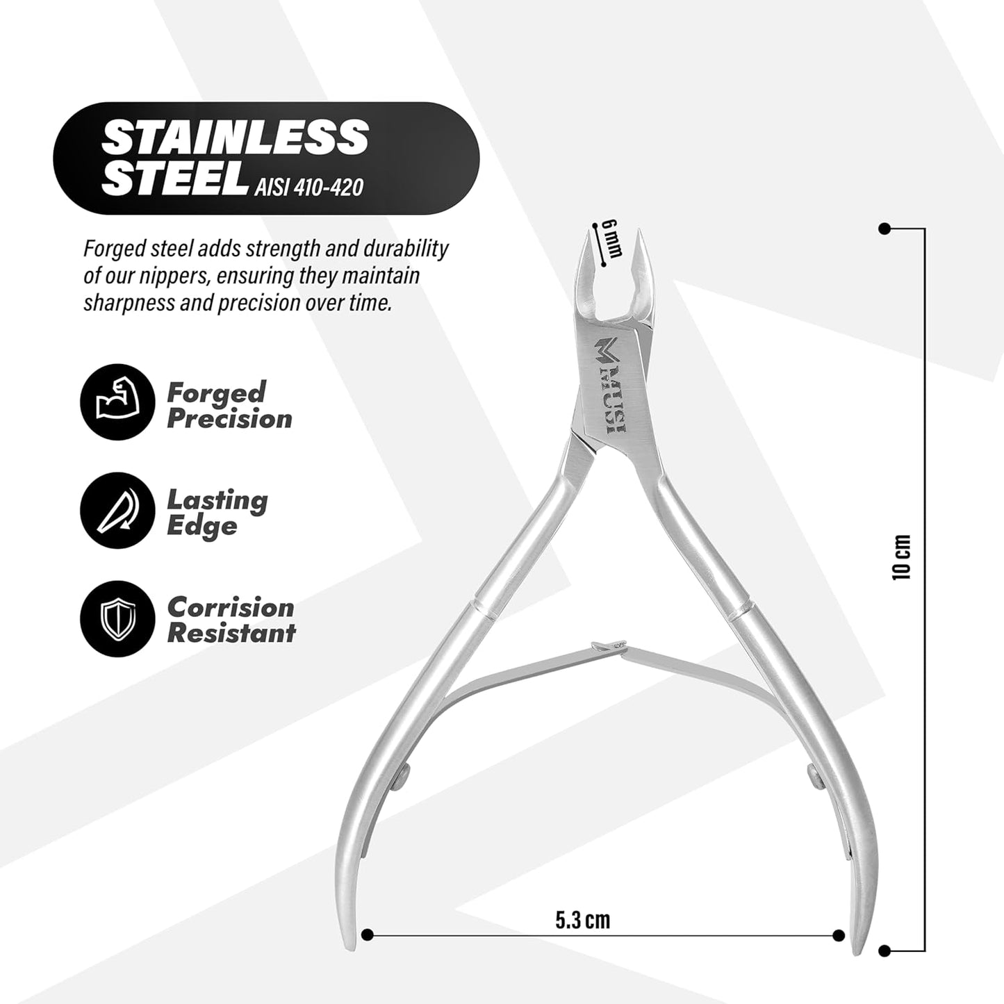 Cuticle Trimmer – 2PCs Professional Stainless Steel Cuticle Nipper and Fine Curved Nail Scissors for Men and Women – Precision Cuticle Cutter – Manicure Clipper Tools for Fingernails and Toenails