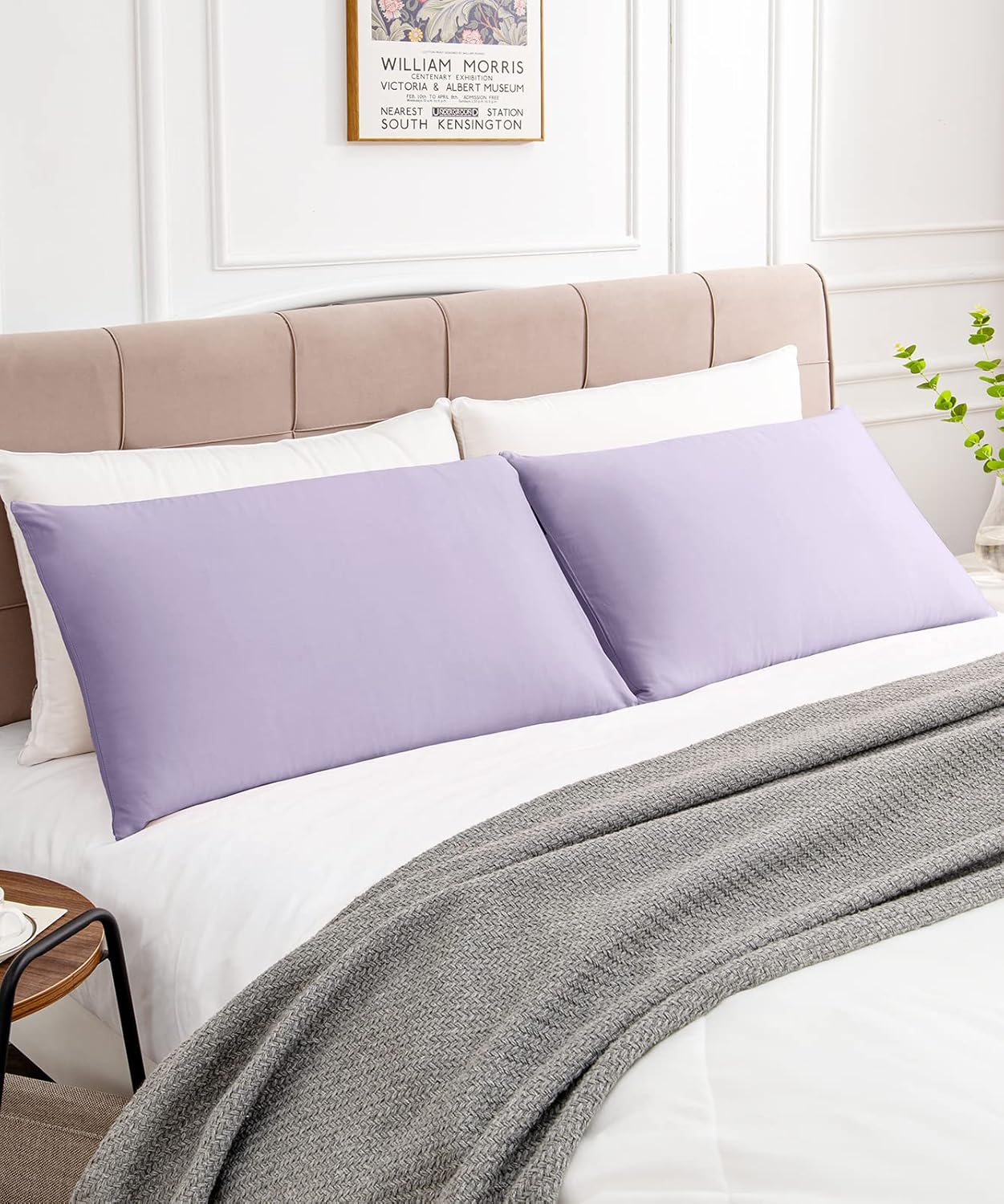 Warmstar Cotton Pillow Cases Queen Size Set of 2, 600 Thread Count Pillowcases 20x30 Inches, Soft Long Staple Cotton Pillowcases Breathable with Envelope Closure,Lavender