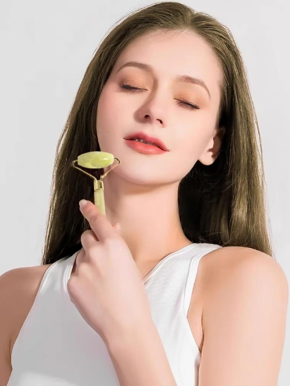 Natural Jade Roller & Gua Sha Set, Self Care Colorful Gift for Face Eye Neck Massager for Women Men, Jade Gua Sha Tool for Face for Skin Care, Improves Skin Tone-Beauty & Skincare (Black)