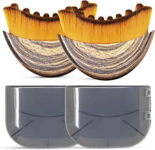 Pack of 2 Lymphatic Contour Face Brush-Facial Dry Brush-Lymphatic Drainage Massager,Soft Dry Brushing Beauty Tool for Jawline, Chin & Facial Sculpting Designed to Fit Precisely (2 pc)