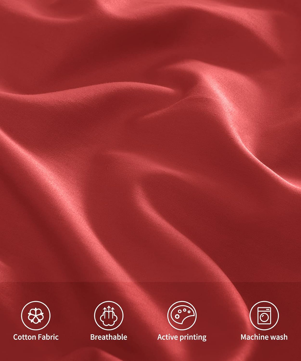 Warmstar Cotton Body Pillow Cover 1 Pack, 600 Thread Count Body Pillow case 20"x54", Long Body Pillow Case Cover Soft Breathable with Envelope Closure,Red