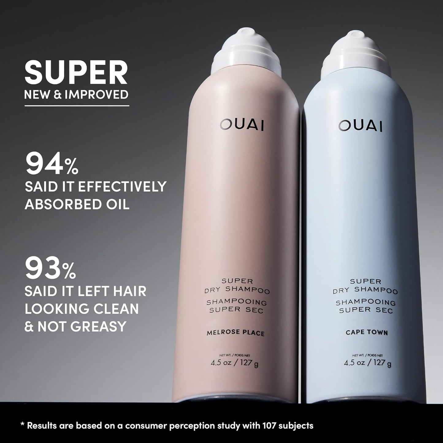 OUAI Super Travel Size Dry Shampoo - Volumizing Dry Shampoo - Absorbs Oil, Dirt & Sweat - Blends Seamlessly into Hair with Zero Residue & Enriched with a Long-Lasting Scent - Melrose Place (2 oz)