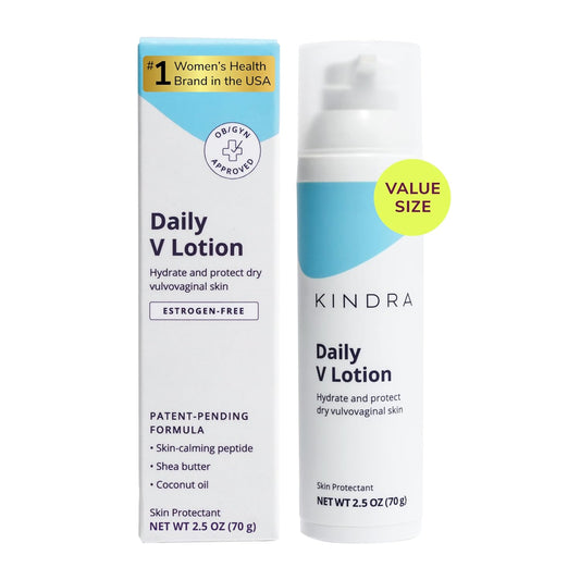 Kindra Daily V Moisturizer Lotion XL - Vaginal Cream For Vaginal Dryness And Discomfort - Hormone Free, Gyn Tested, pH-balanced, Doctor Recommended - Up to 160 Applications