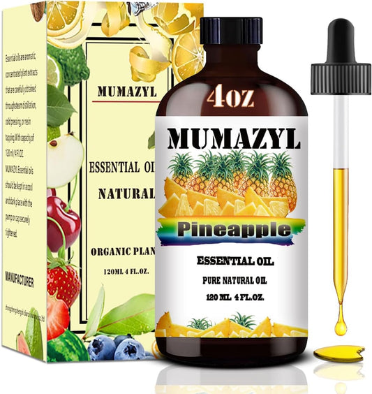 Pineapple Essential Oil, Pineapple Oil 4 Fl Oz 120ML for Diffuser Humidifier Yoga Cleaning DIY Candle Soap Making Essential Oils