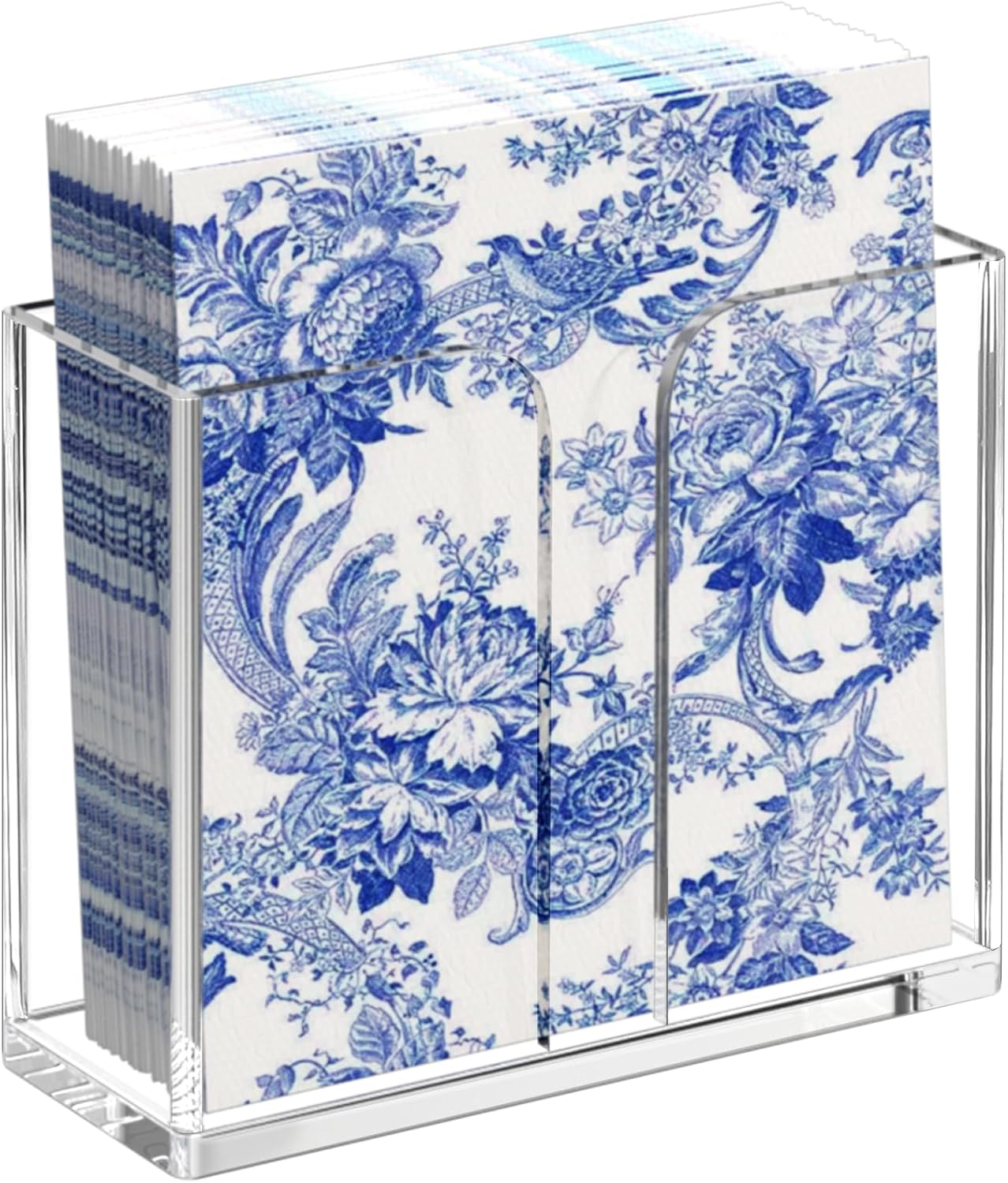 Napkin Holder, Clear Acrylic Guest Towel Holder, Vertical Disposable Hand Towel Holder for Kitchen, Waterproof Square Guest Paper Towel Lucite Tray for Bathroom Home Hotel Office Restaurant Business