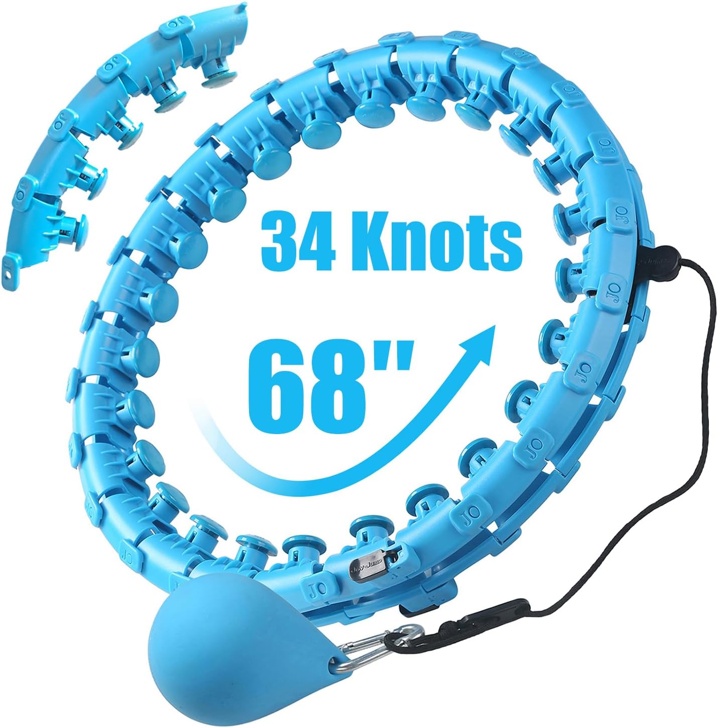 34 Knots Weighted Workout Hoop Plus Size, Smart Waist Exercise Ring for Adults Weight Loss