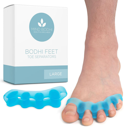 Mind Bodhi Toe Separators/Toe Spacers - For Men and Women - Correcting Bunions and Restoring Toes to Their Original Shape - Large Size – Blue