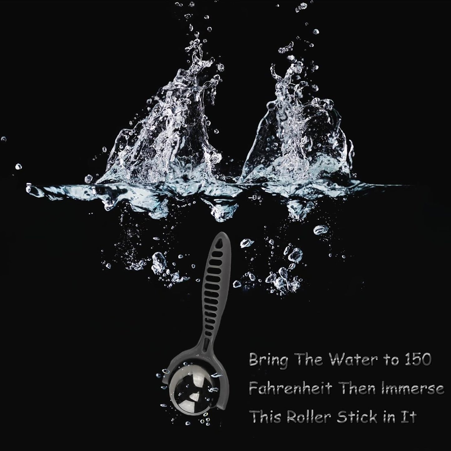 Roller Massage Ball - Ergonomic Handle Cold Warm Compression Temperature Keeper Stainless Steel Muscle Pain Relief Body Neck Shoulder Back Leg Calf Therapy Ice Heat Hot-Roller Stick