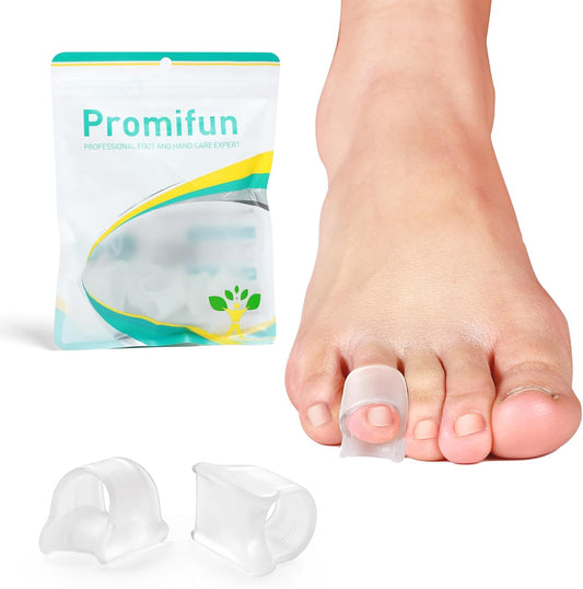 Hammertoe Corrector for Women - Soft Gel Toe Straighteners - Realign Bent, Curled, Crooked, Claw, Bunion, Hammer Toes - Toe Corrector for Men（8 Count, Small, Clear）