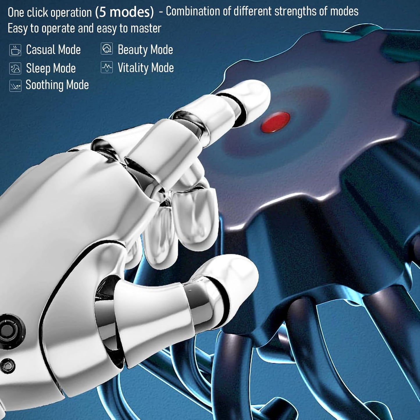 Electric Scalp Massager - Octopus Head Massager Stress Relax, 20 Claw Multi-Configuration Array Vibrating Nodes, 5 Modes, Bluetooth Music, Hair Scalp Relaxation, Fatigue Relief