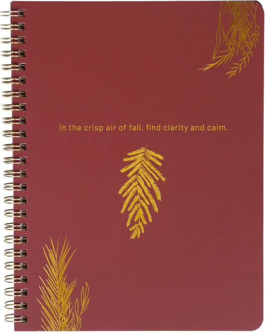 Happy Hoos® Aesthetic Spiral Notebook - 6.25" x 8.25" College Ruled Journal Notebook - Hard Cover Writing Journal for Work, School, Travel, More - Floral Notebook 8 Seasonal Designs (Gilded Autumn)