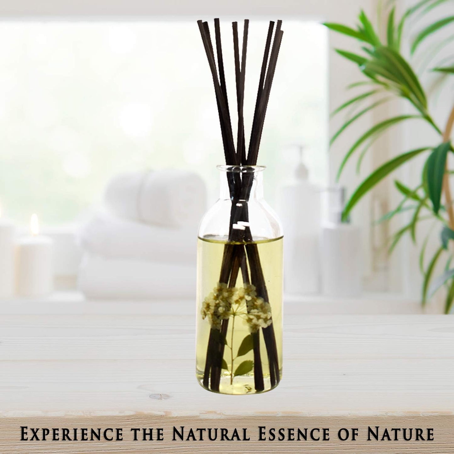 Urban Naturals Spring Blooms Scented Reed Diffuser Oil Set | Real Flowers in The Bottle! Bulgarian Rose, Egyptian Jasmine, Blue Orchid, Lily of The Valley, Amber | Great Idea