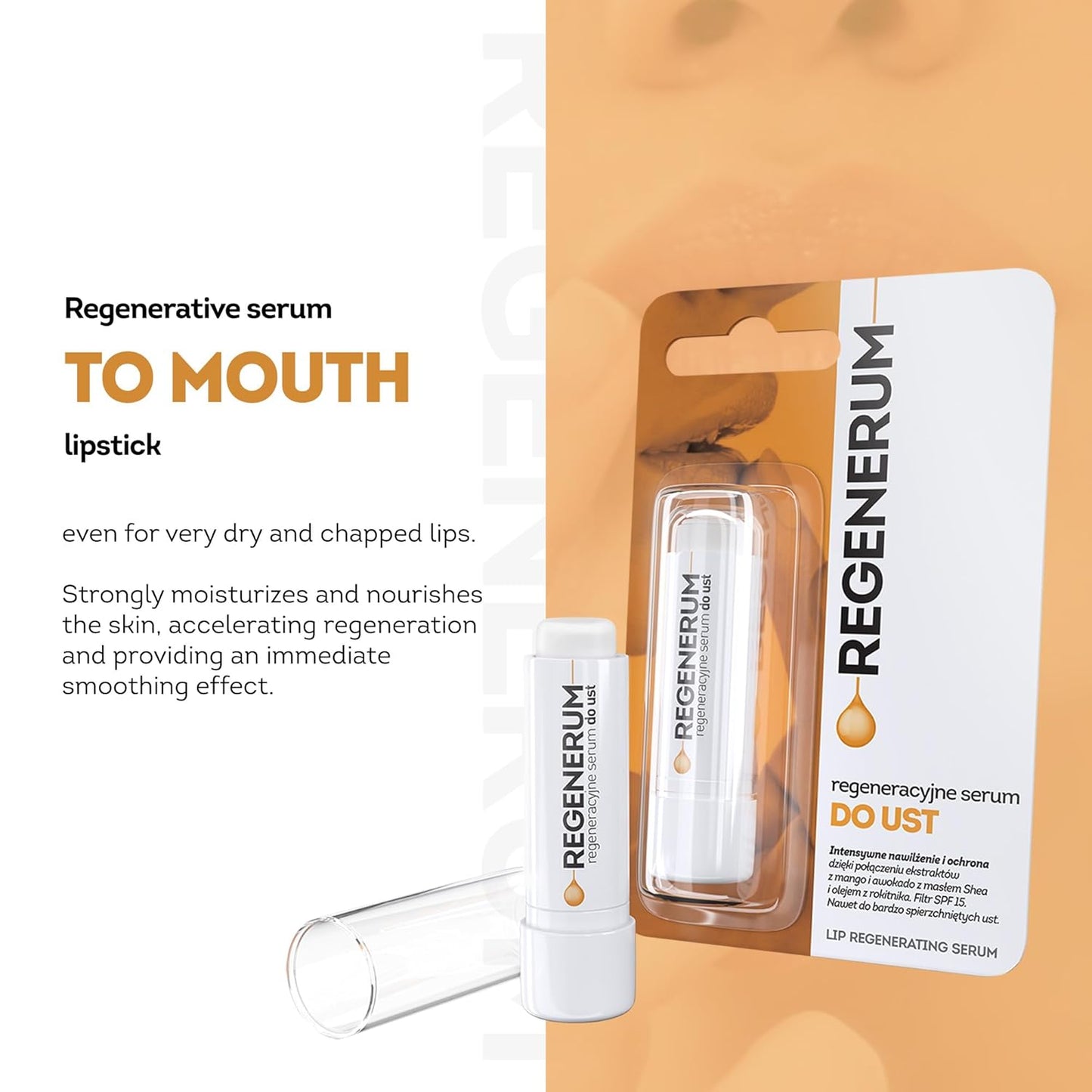 Lip Serum - Intensive Care for Dry, Chapped Skin - Hydrates, Nourishes, and Protects with SPF 15, Softens for Lasting Comfort - 5g