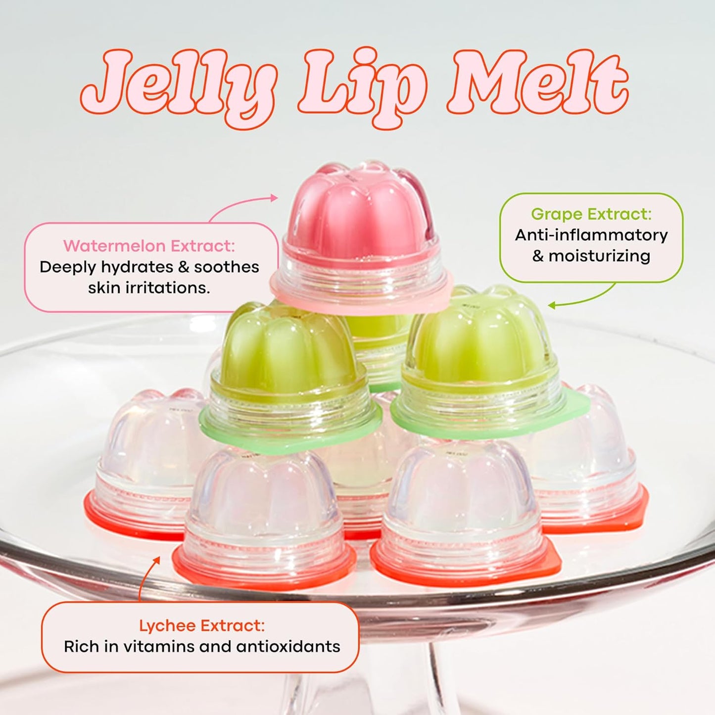 TONYMOLY Jelly Lip Melt – Lychee Lip Balm Treatment, Moisturizing & Hydrating Jelly Formula, Nourishing Lip Care with Vitamin C, Non-Sticky Gloss Finish, 0.31 oz