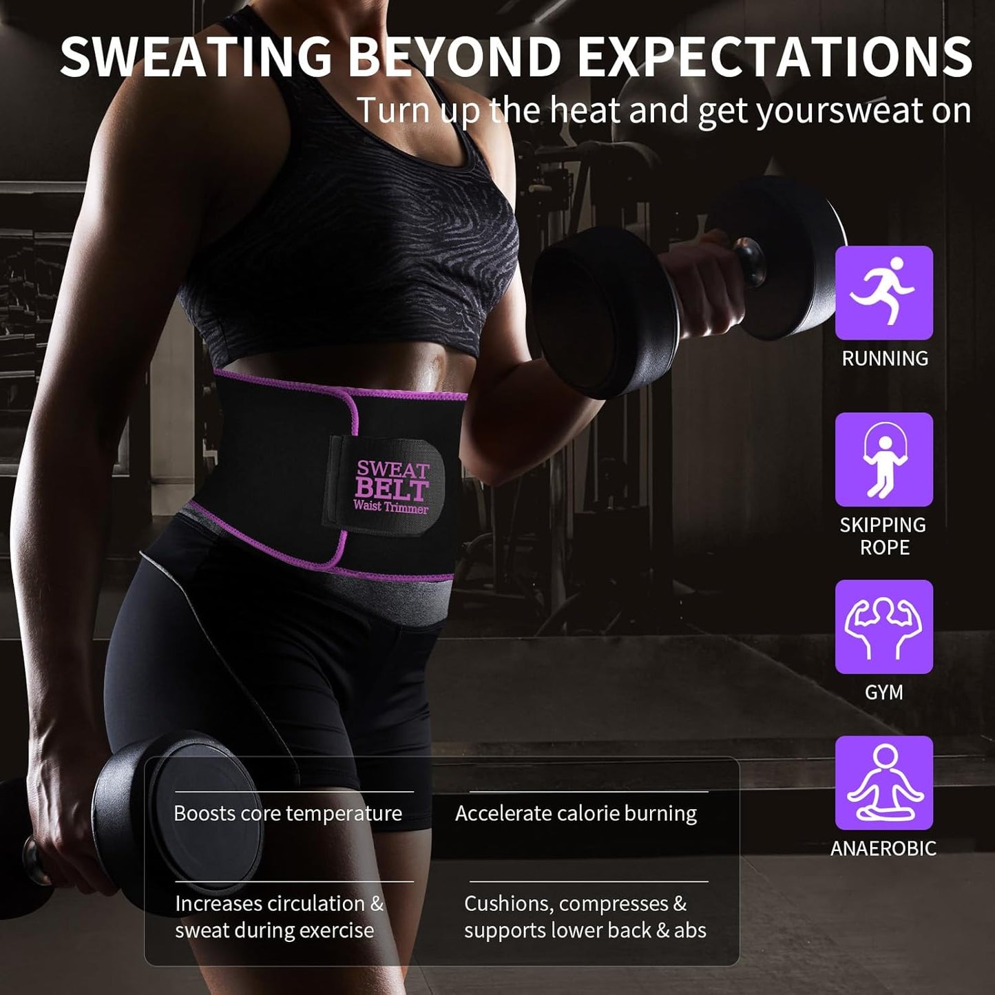 LKV Sweat Waist Trainer for Women Belly Fat Neoprene Waist Trimmer for Women Workout