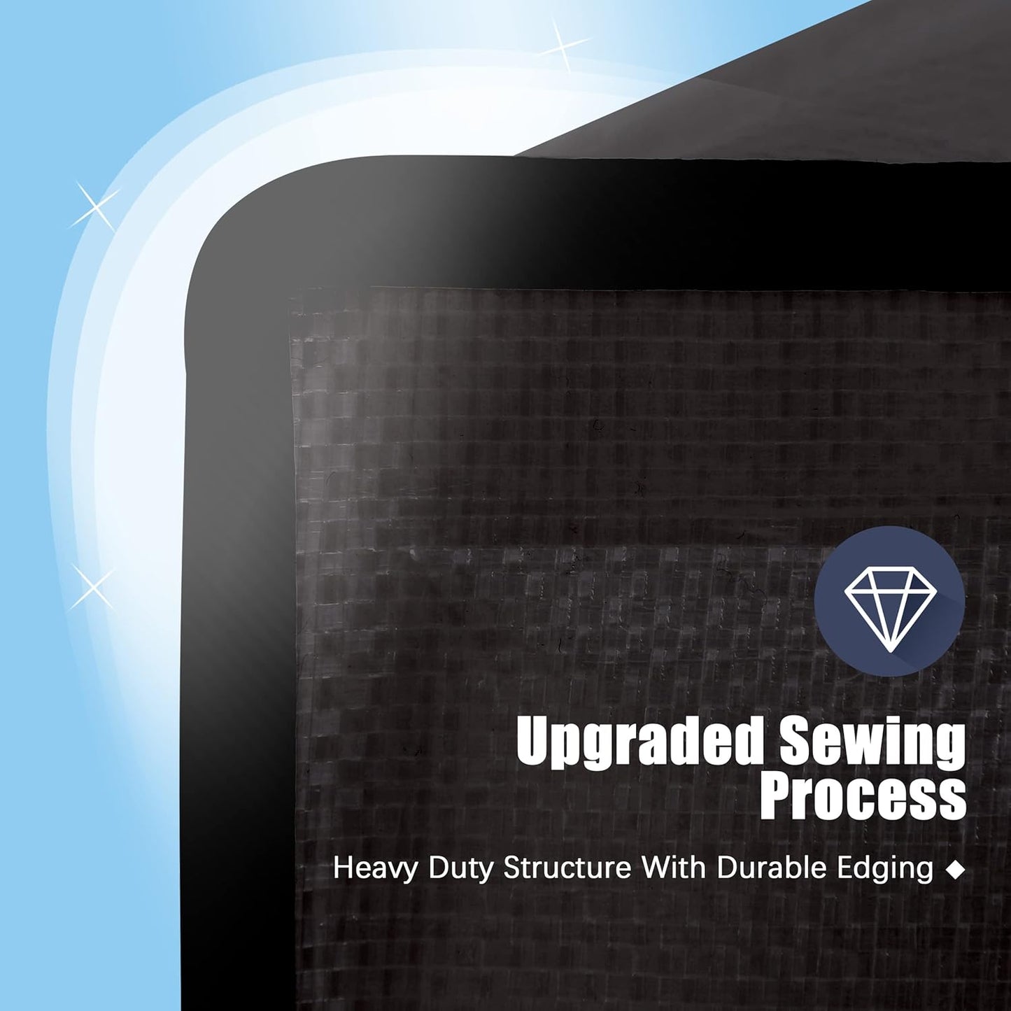 8 Pack Large Strong Bags with Zippers & Carrying Handles - Water-Resistant - Heavy Duty Storage Tote for Space Saving, Fold Flat, Alternative to Moving Box (Black)