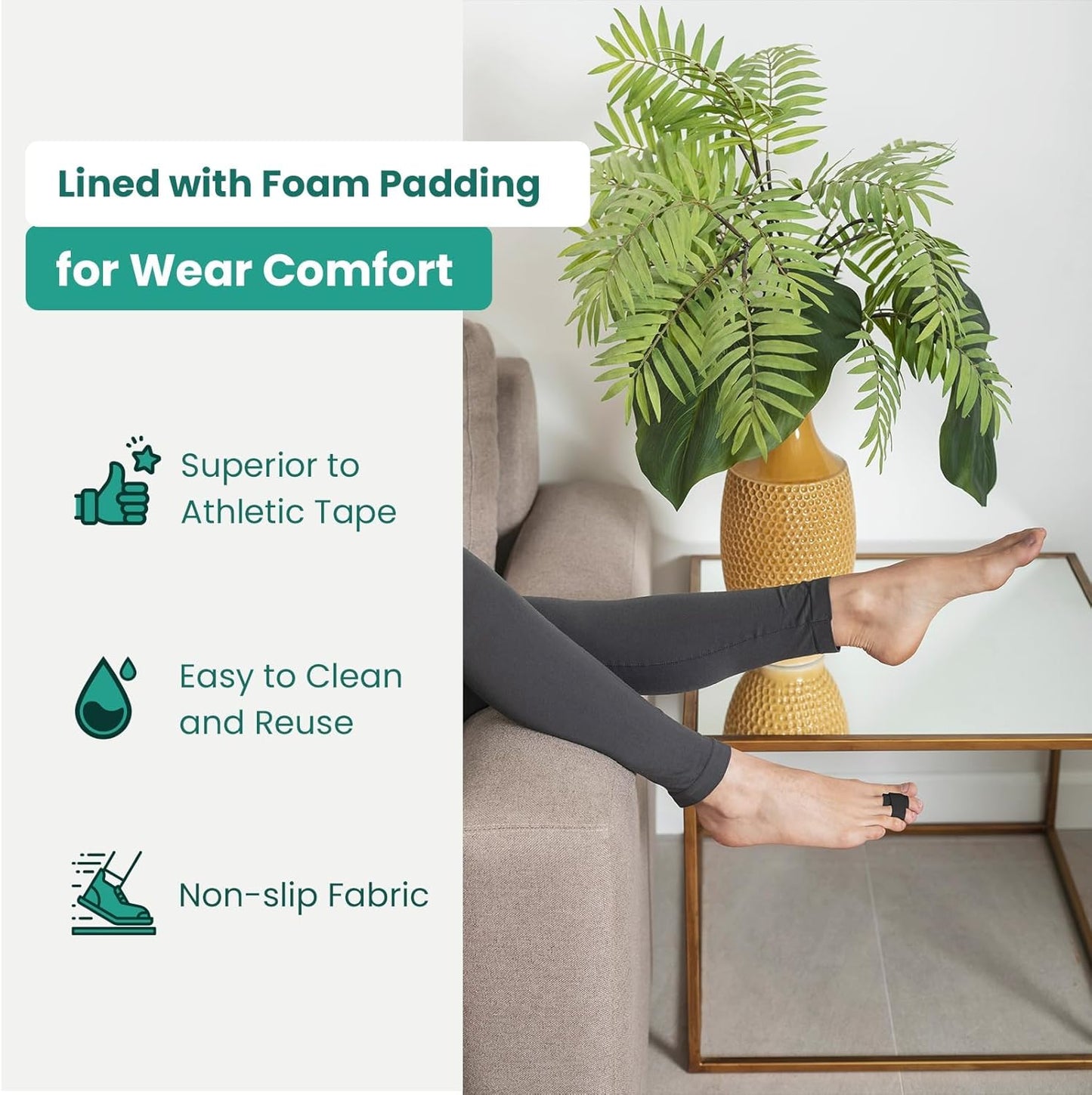 Welnove Hammer Toe Straightener - 8 Pack Broken Toe Wraps - Hammer Toe Corrector for Women - Toe Splints for Crooked Toes, Curled Toes, Bent Toes - (Small, Black)