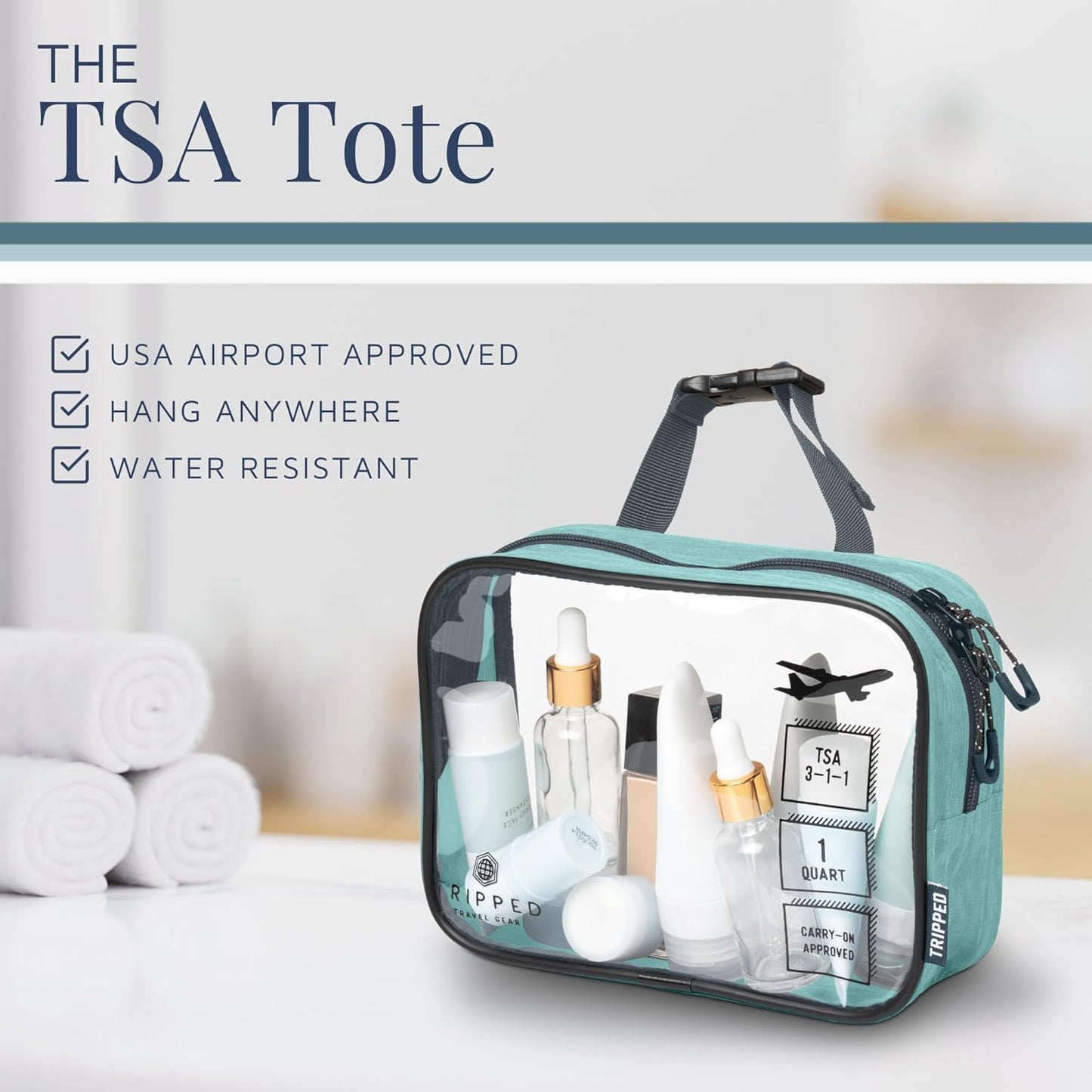 Toiletry Bag Kit Set: Hanging Travel Toiletry Bag + 311 TSA Cosmetic Liquid Bag + Ultralight Accessory Organizer Pouch