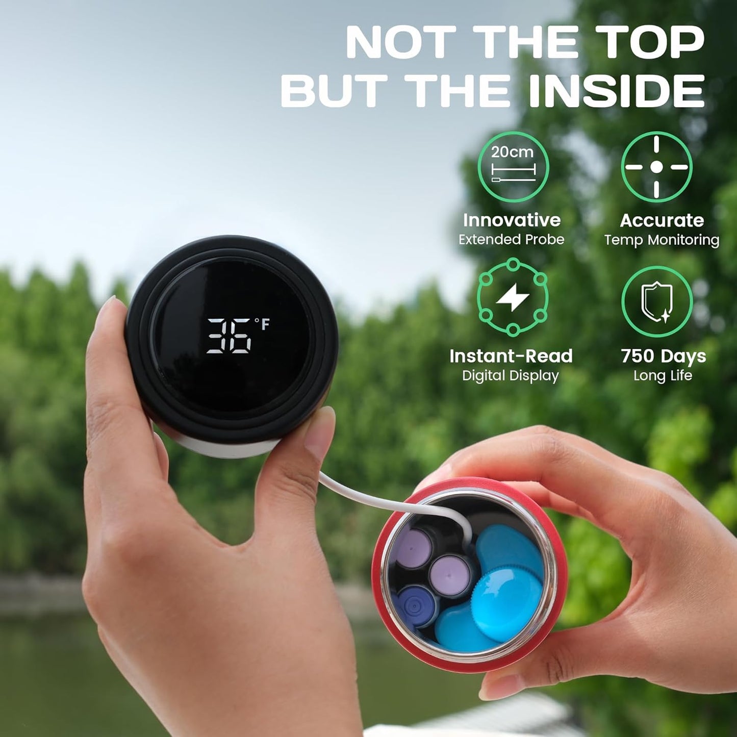 Compact 60H Insulin Cooler Travel Case Temp Display Medication Cooler for Travel Insulated Medicine Cooler Bag TSA Approved Ice Packs Diabetic Cooler with QR Medical Travel Tag（Rescue Red）