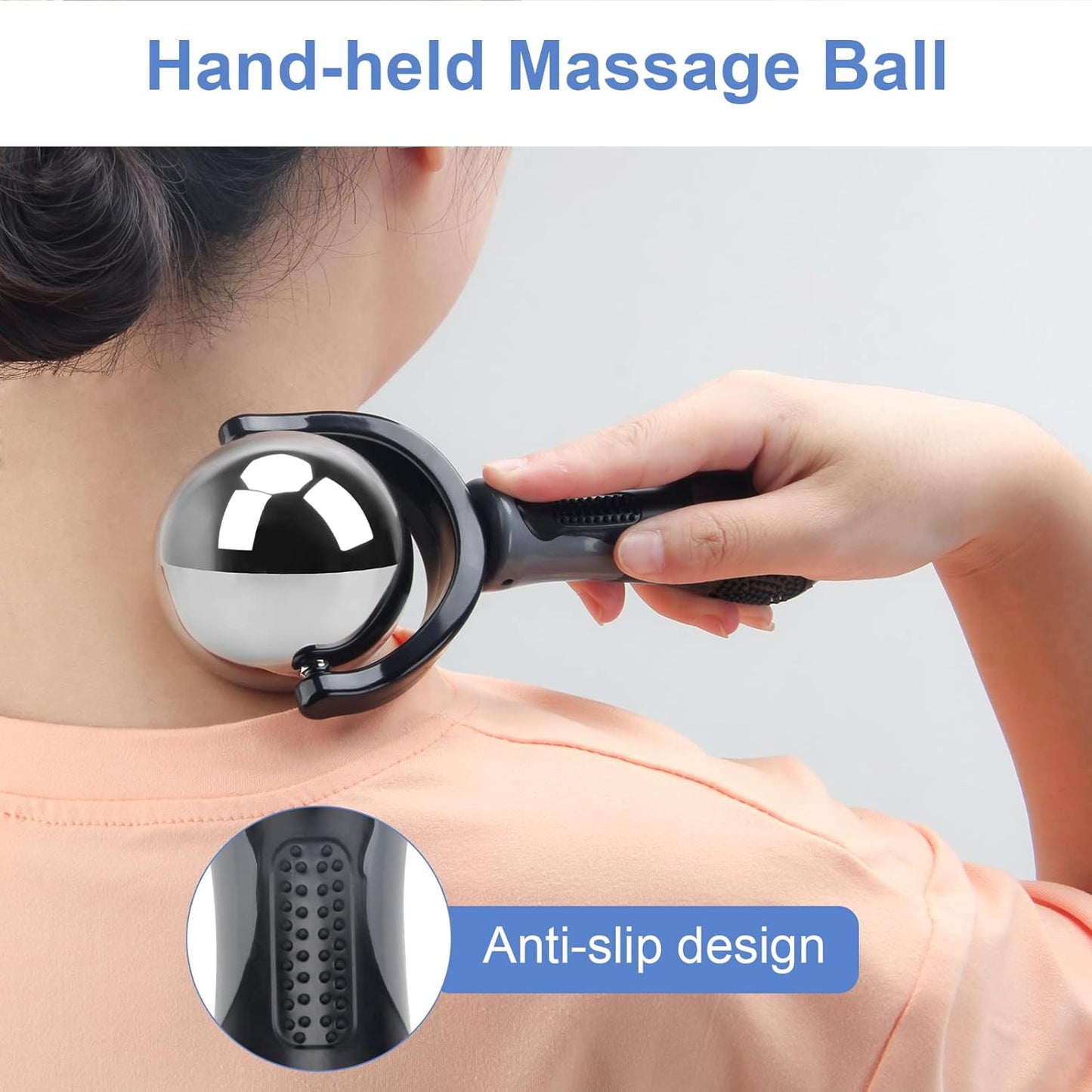 Cold Massage Roller Ball, Cold Therapy Relief, Portable Fitness Ice Roller Ball with Handle, Great Tool for Back/Neck Pain, Muscles Recovery and Inflammation