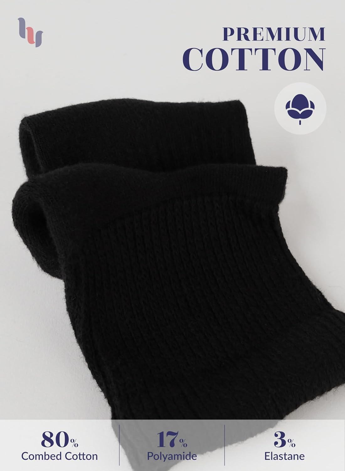 Hugh Ugoli Women's Cotton Diabetic Ankle Socks, Wide, Loose, Stretchy, Seamless Toe, Non Binding Top Semi Cushion, 3-6 Pairs