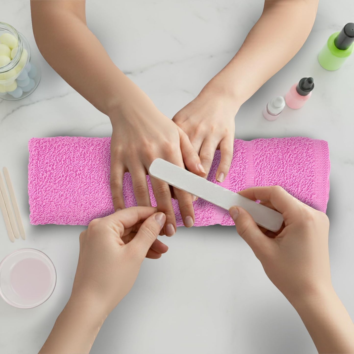 Hand Towels (Pack of 24) Pink Economy Towels Salon Towels - 100% Cotton Spa Towel – 16 x 27 Inches Highly Absorbable, Facial, Gym Towel, Hair, Face Towel Bulk