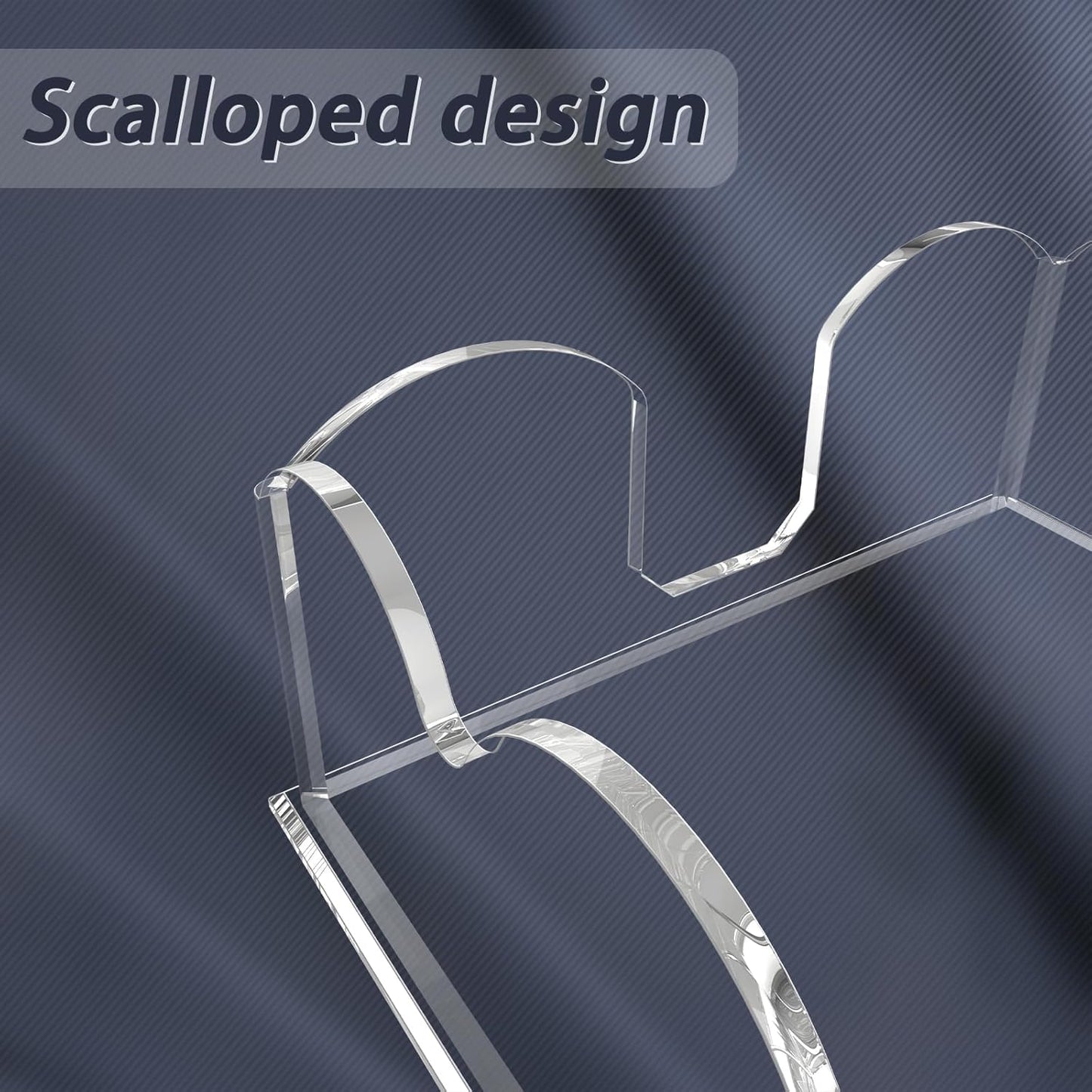 Napkin Holder for Table, Scalloped Acrylic Guest Towel Holder for Bathroom, Clear Waterproof Disposable Paper Hand Towels Lucite Tray for Kitchen Buffet Napkin Caddy for Home Restaurant Party