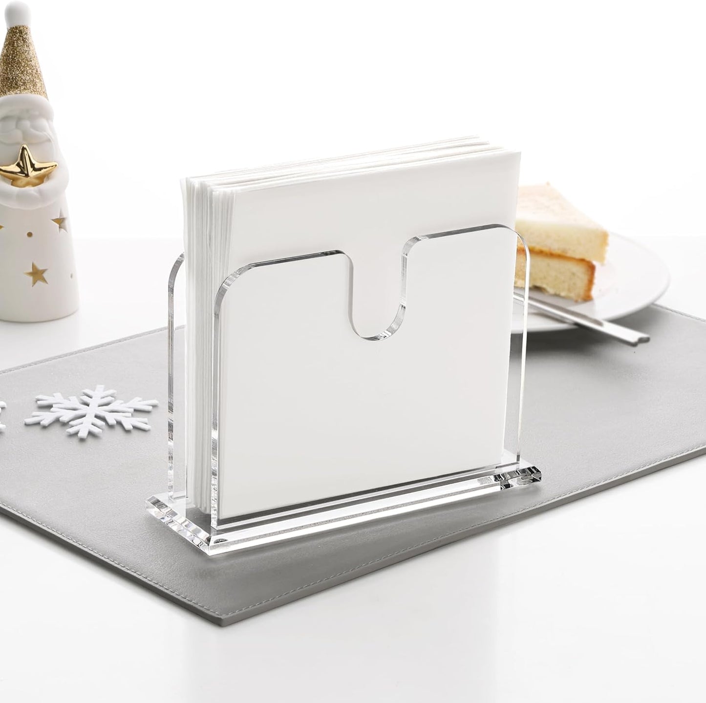DINGHUO Napkin Holder for Table, Standing Clear Acrylic Luncheon Napkin Holder, Great for Kitchen, Dinner, Restaurant, Home Decor - 1 Pack