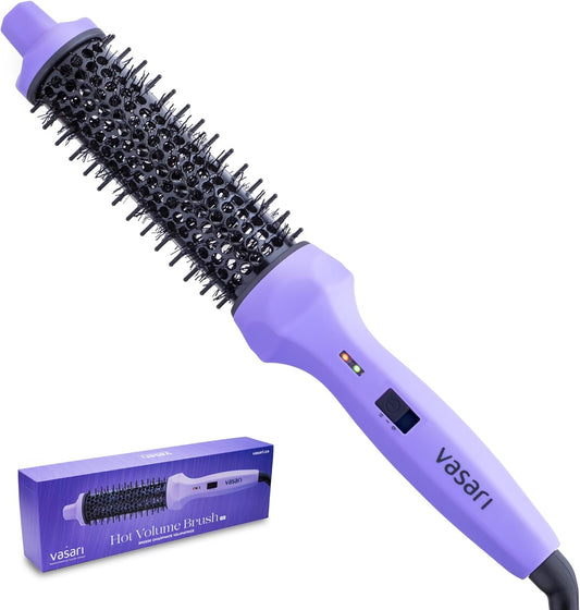 Vasari Extra-Long Round Thermal Brush 1.3 Inch | Curling Brush Iron with Ionic Ceramic Barrel for Creating Loose Curls and Volume | Hot Roller with Tangle-Free Technology | NOT A Hair Dryer