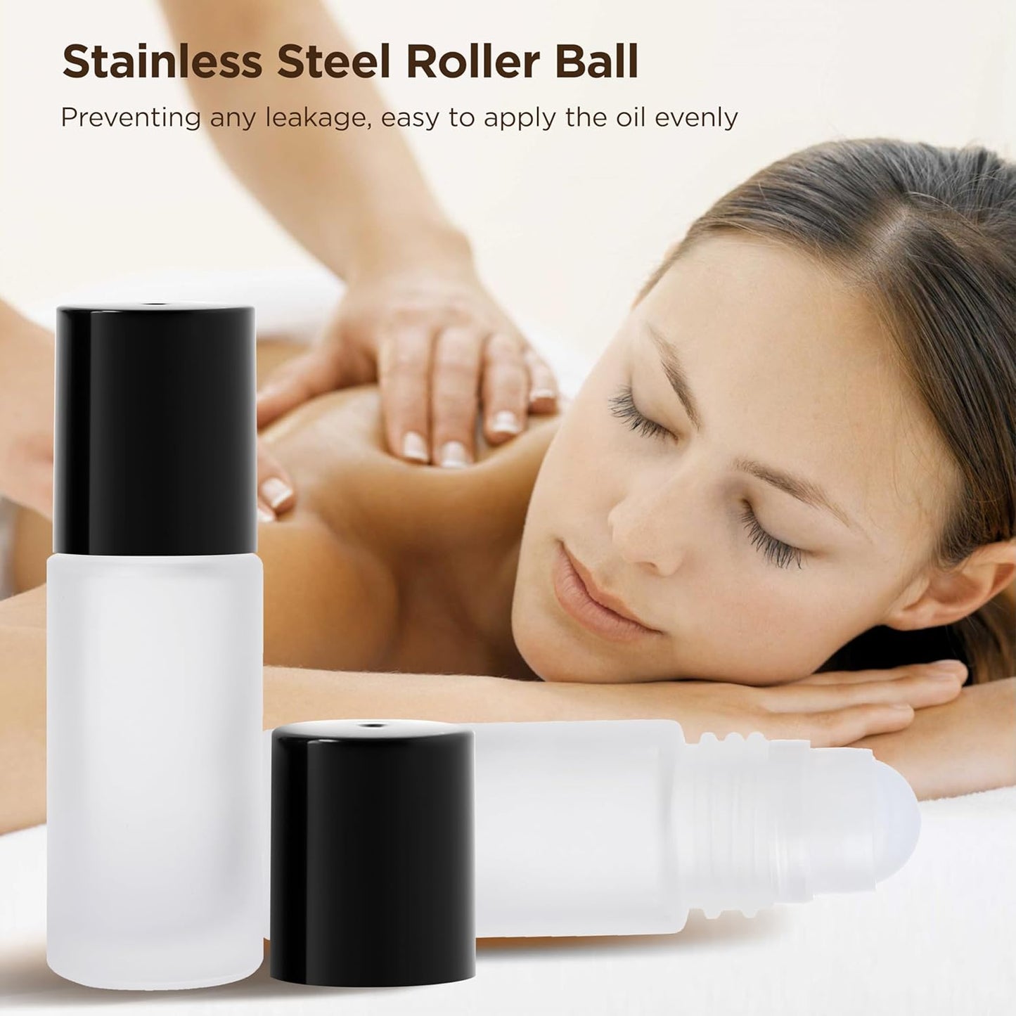 Essential Oil Roller Bottles, 2PCS (50ml/30ml) Thick Glass Perfume Roller Bottles with Funnel and Dropper Glass Empty Bottles Beauty and Personal Care Tools for Fragrance (White, 50ML)