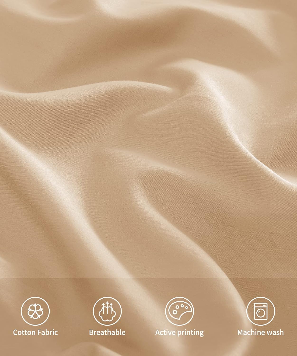 Warmstar Cotton Body Pillow Cover 1 Pack, 600 Thread Count Body Pillow case 20"x54", Long Body Pillow Case Cover Soft Breathable with Envelope Closure,Khaki