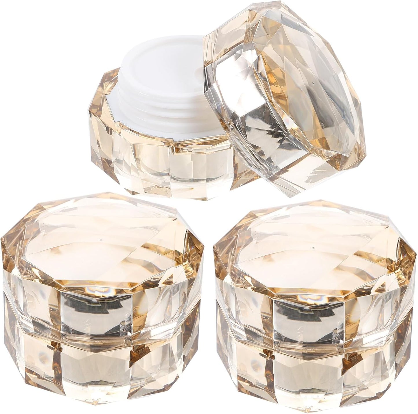 Jar 3Pcs Empty Refillable Cosmetic Jars Makeup Jars Face Cream Jar Travel Lotion Containers(15g)