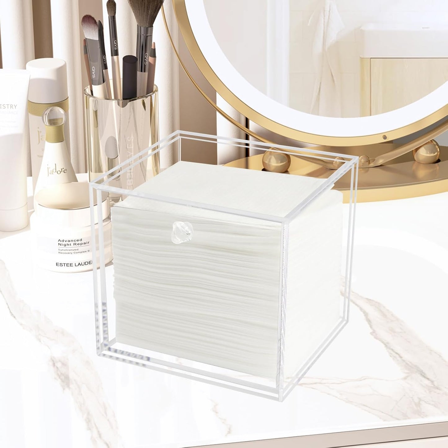 Face Towel Holder Compatible with XL, Disposable Face Towel Container Box, Clear