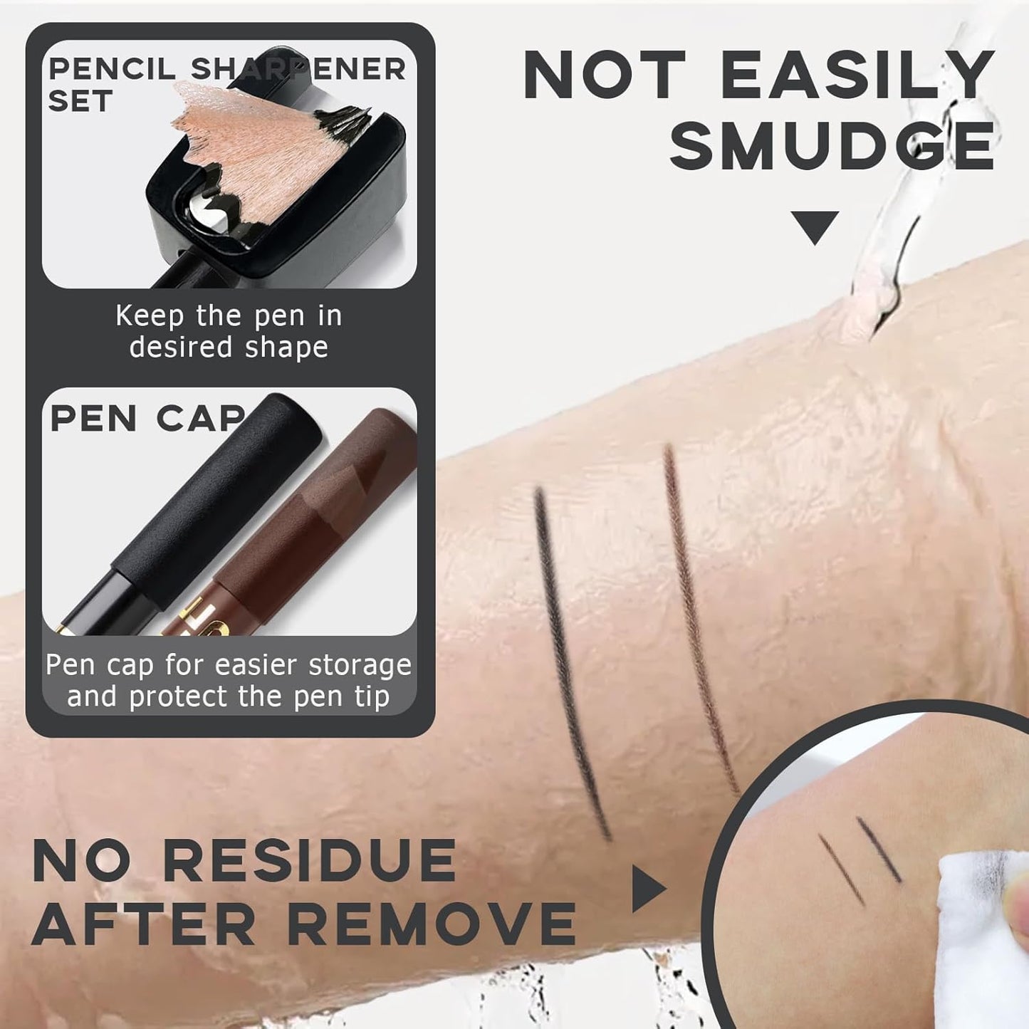 Barber Pencil for Lineup Magic Hairline Enhancement Beard Guide Shaping Pencils for Design Razor Trace Black Brown Barber Chalk Pencils Set with Sharpener Ruler Brush for Men