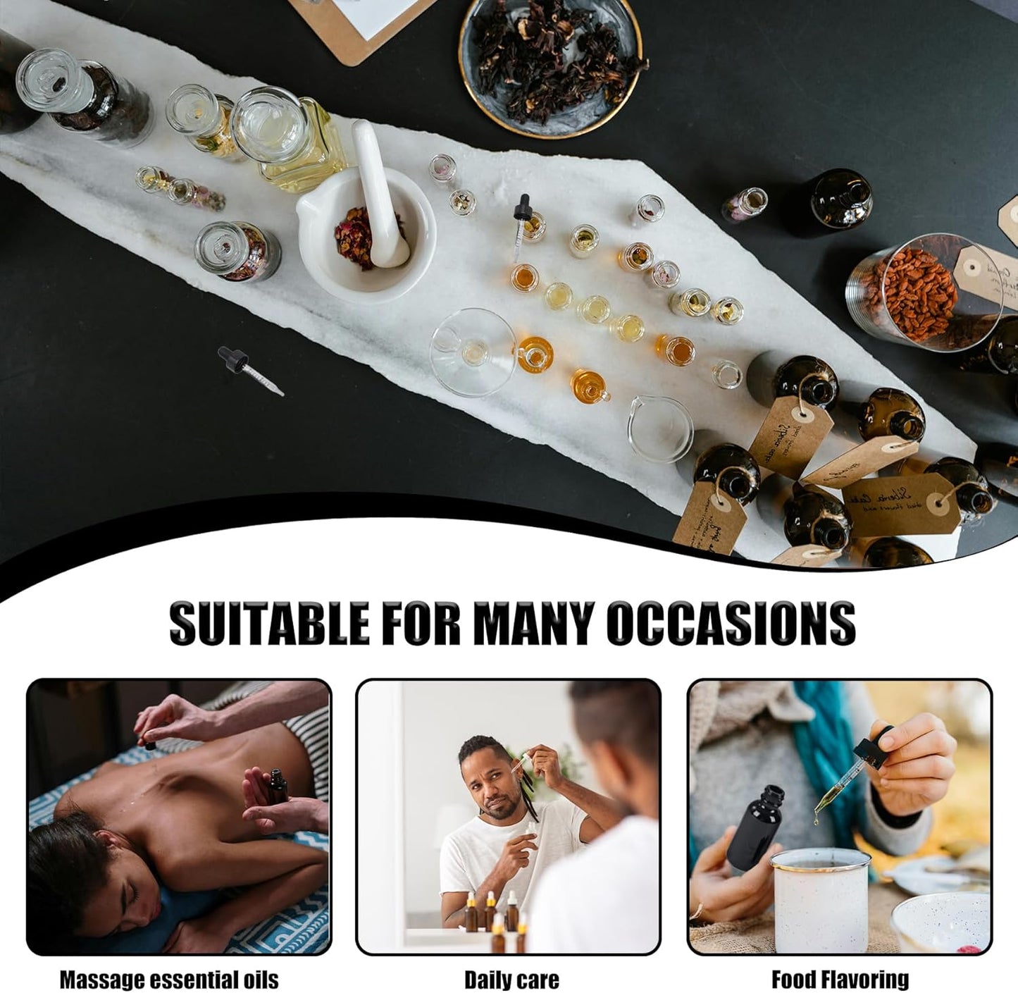 24 Pcs, 1oz Glass Dropper Bottle, Leakproof Tincture Bottles with Dropper, Green Reusable Eye Dropper Bottle, Preety Frosted Texture, for All Kinds of Liquids (Green-Frosted, 1oz-24pcs)