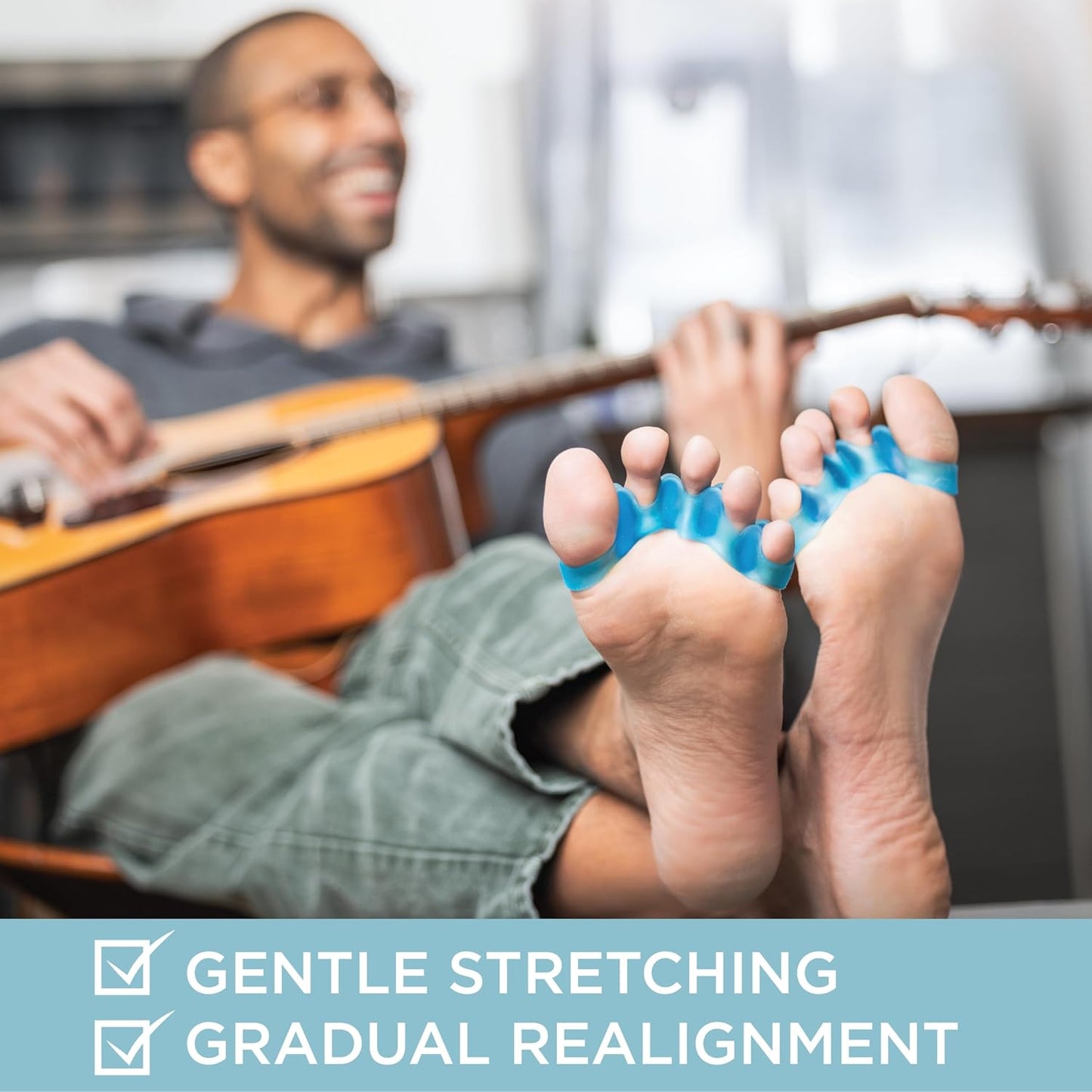 Mind Bodhi Toe Separators/Toe Spacers - For Men and Women - Correcting Bunions and Restoring Toes to Their Original Shape - Large Size – Blue