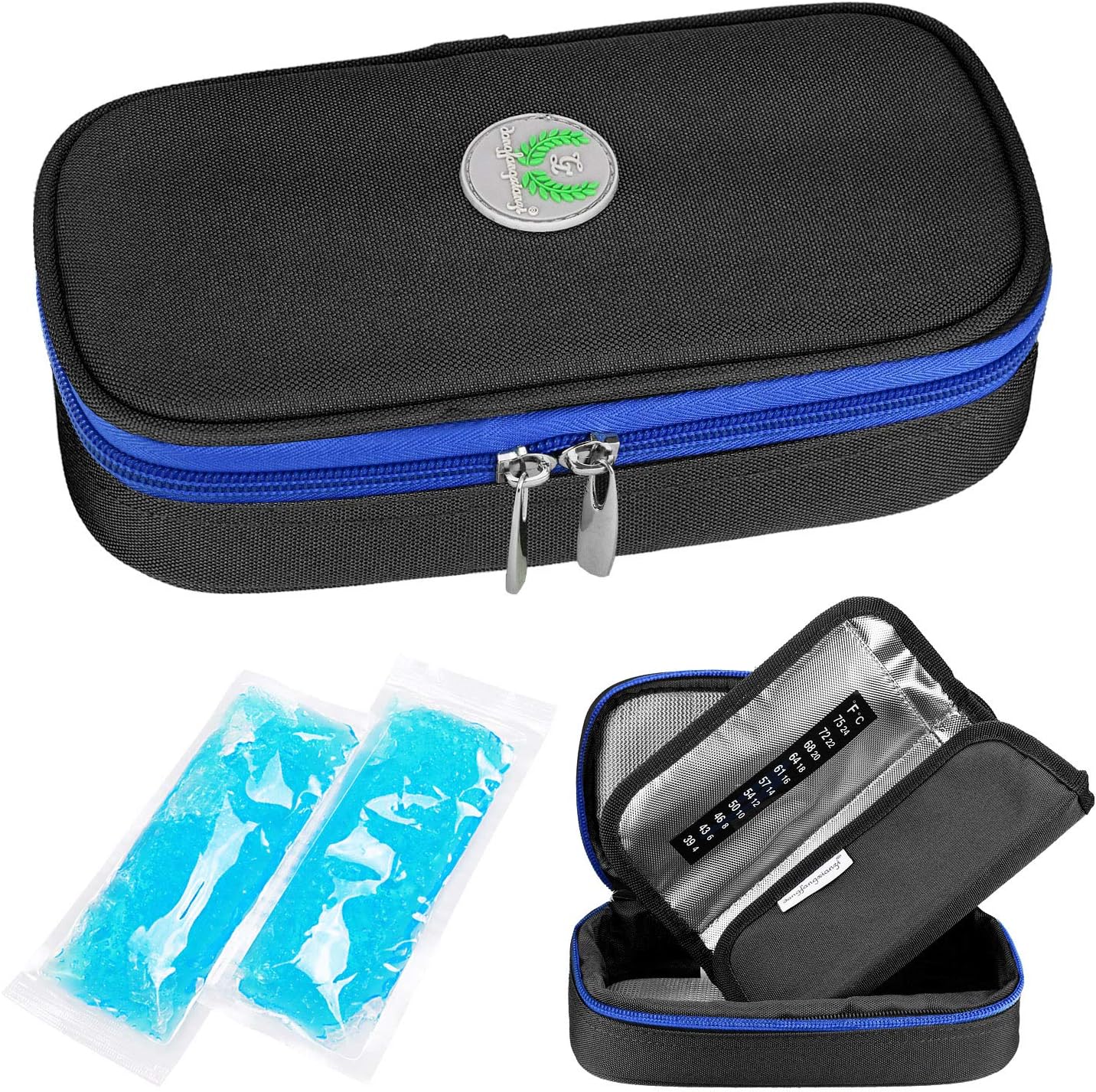 YOUSHARES Insulin Cooler Travel Case - Medication Diabetic Insulated Organizer Portable Cooling Bag for Insulin Pen and Diabetic Supplies with 2 Cooler Ice Pack