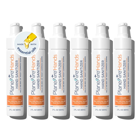 Orange Pineapple Gel Hand Sanitizer | Soothing, Moisturizing, Hydrating | Tropical Scent | Essential Oils, Green Tea Extract, Aloe, and Vegan Glycerin | TSA-Approved Travel Essential | 6-pack