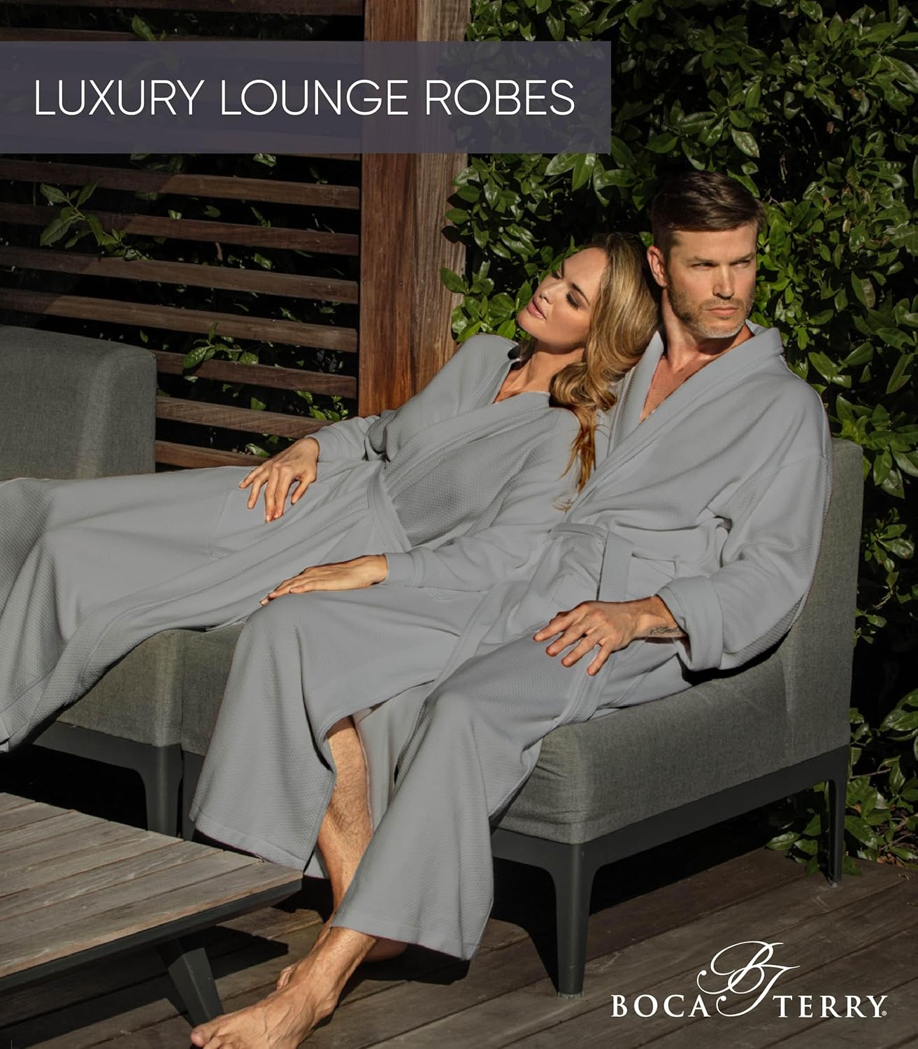 Boca Terry Mens Soft Waffle Knit Robe - Long Spa, Resort & Hotel Bathrobe for Men - Luxury Bath Robe
