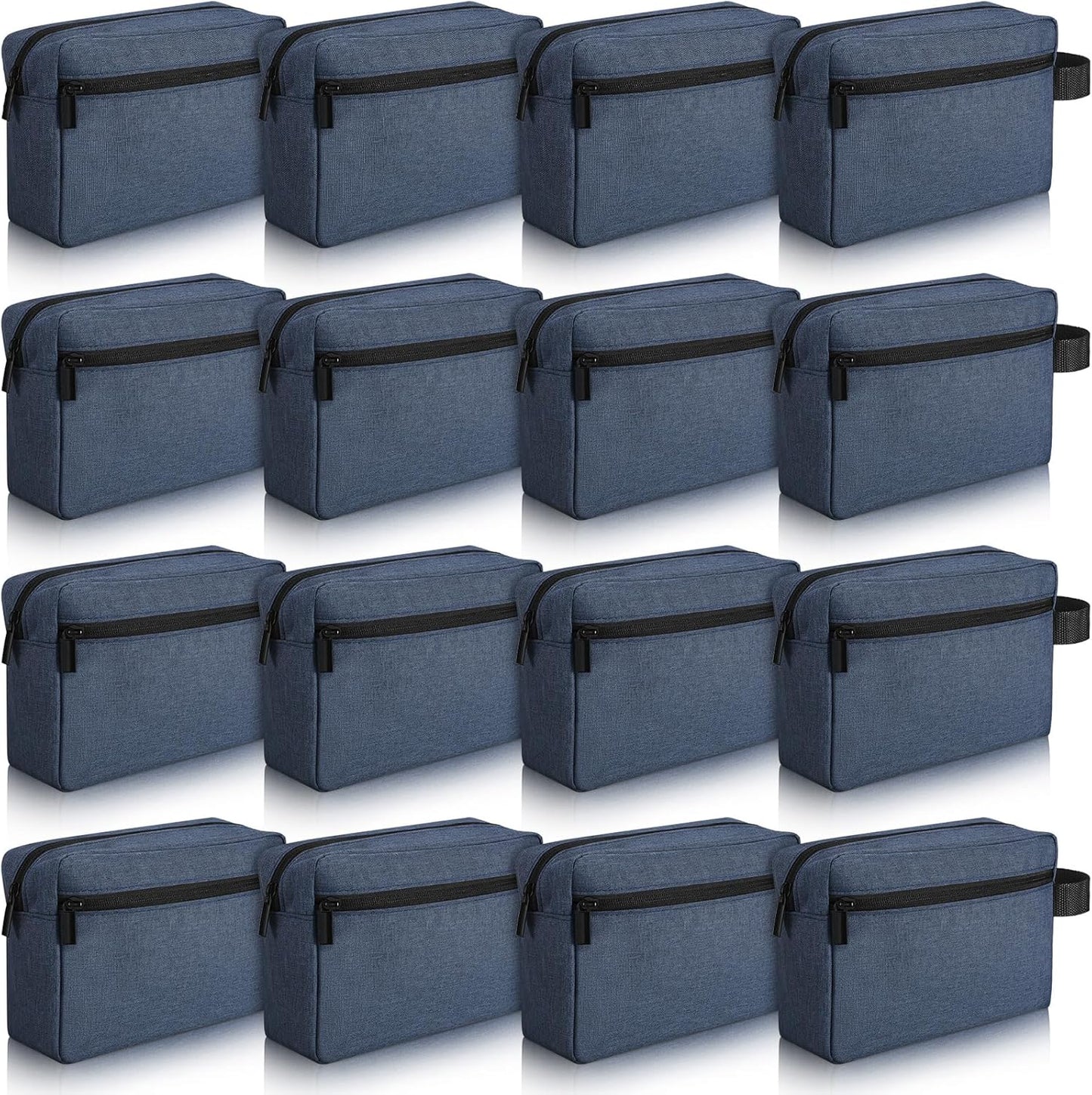 Paterr 16 Pcs Travel Toiletry Bag for Women Men Large Water Resistant Shaving Bag Hanging Cosmetic Bag with Handle and Divider Storage Travel Pouch Case (Dark Blue)