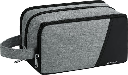 Vorspack Travel Toiletry Bag - Toiletry Bag for Men Water Resistant Skincare Bag for Bathroom Toiletries Accessories Gifts - Grey