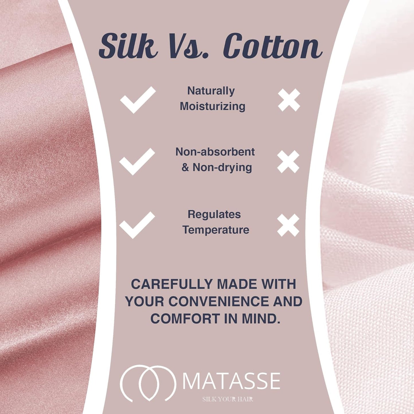 MATASSE Silk Eye Mask for Sleeping with Adjustable Elastic Band - 3D Contoured, Eye Cover Sleep Mask w/Genuine Mulberry Silk Including The Strap for Women, Men (Pink/Black)