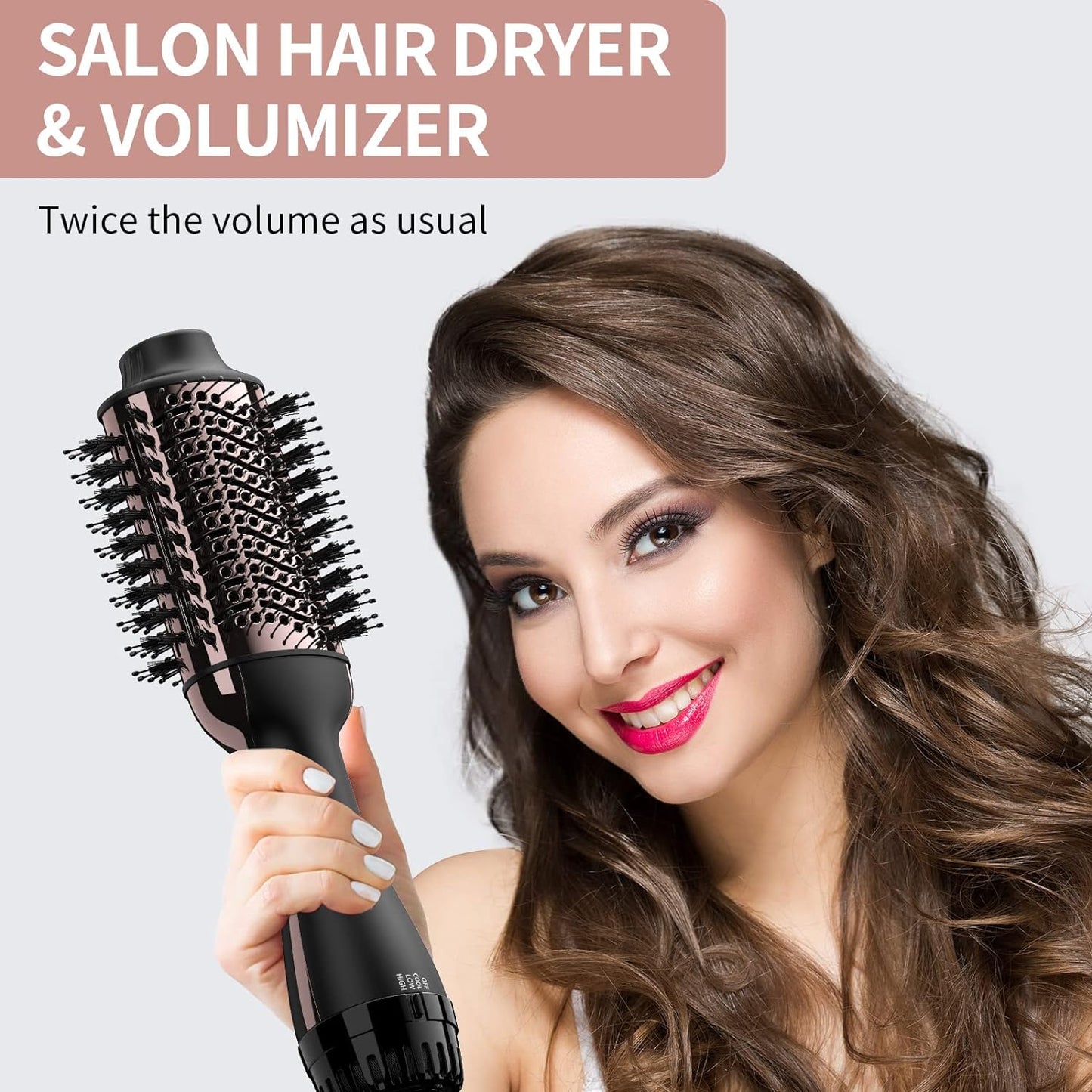 Hair Dryer Brush Blow Dryer in One, Upgraded 4 in 1 Hair Dryer and Styler Volumizer with Negative Ion Anti-frizz Ceramic Titanium Barrel Hot Air Hair Straightener Brush